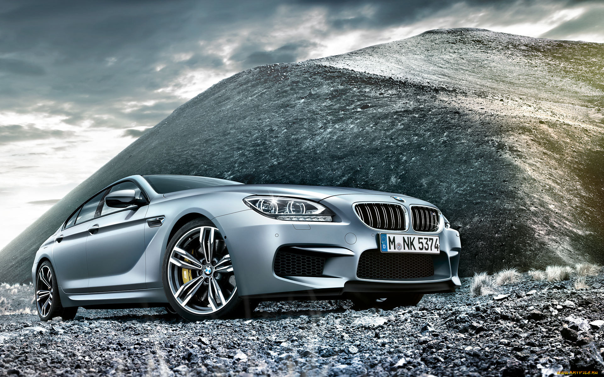, bmw, m6, gran, coupe, mpower, tuning, sky, clouds, mountain